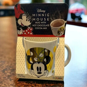 NWT Disney Minnie Mouse Golden Galerie 14 oz. Ceramic Coffee Mug & Cocoa set***